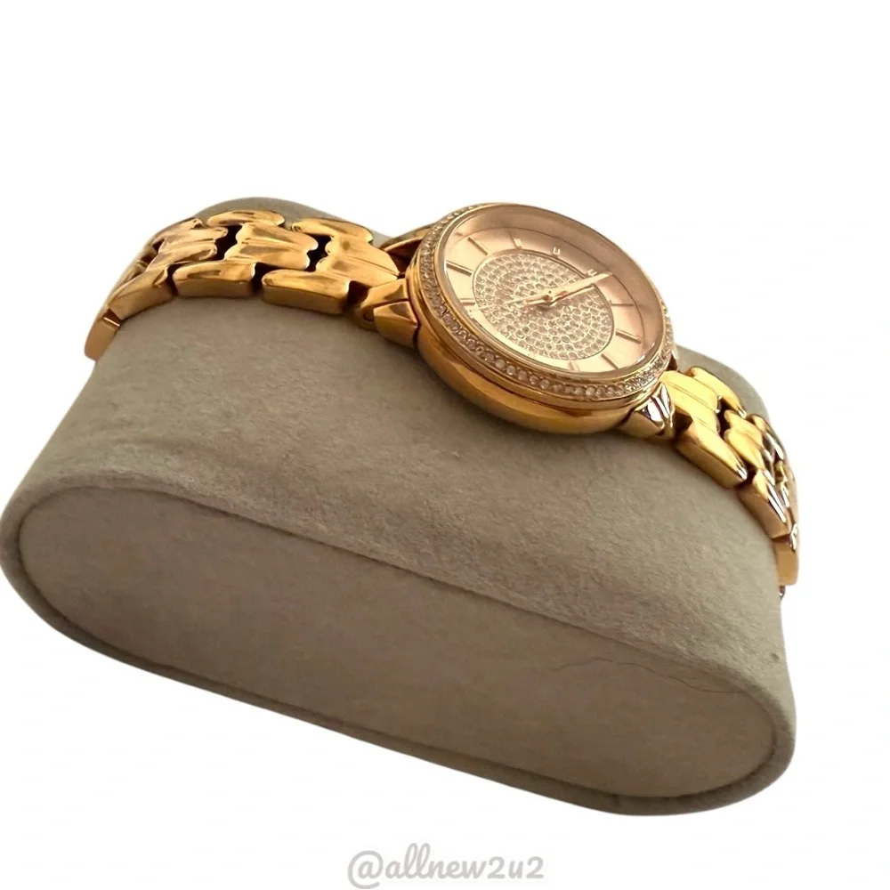 Michael Kors 4413 Mini Allie Rose Gold-Tone Crystal Watch Sized to 6" - Picture 12 of 16